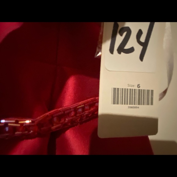 Gorgeous new one of a kind red satin dress.  This dress is red carpet ready! - Picture 4 of 6